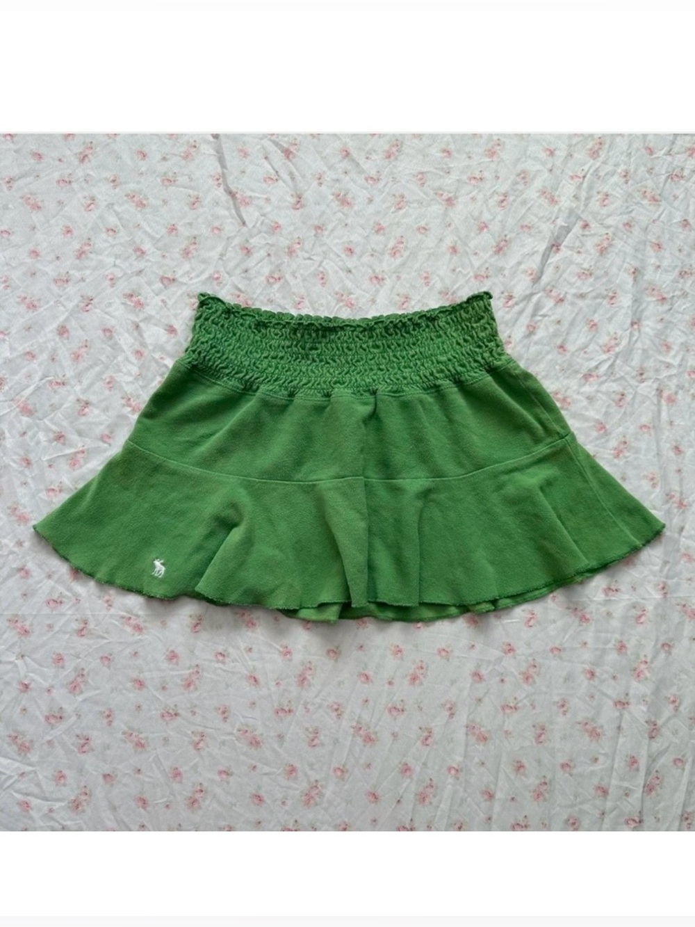 y2k abercrombie green cotton mini skirt